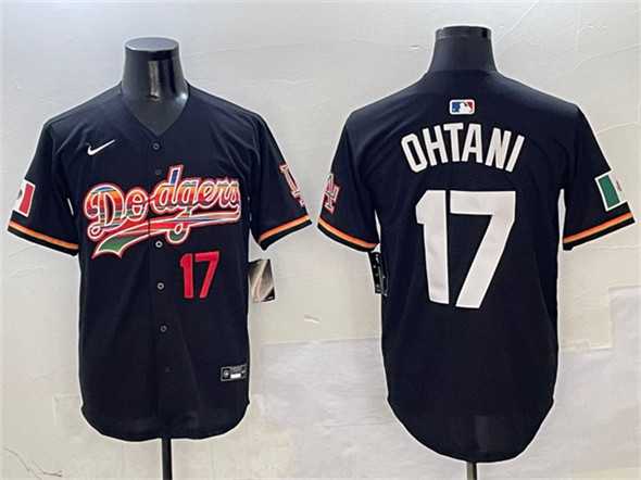 Mens Los Angeles Dodgers #17 Shohei Ohtani Black Mexico Limited Stitched Jersey